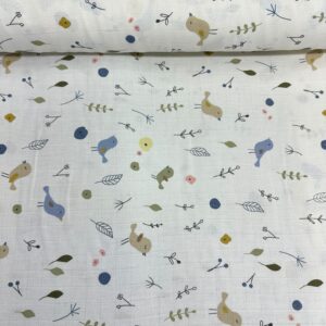 kuş cenneti desenli müslin bezi